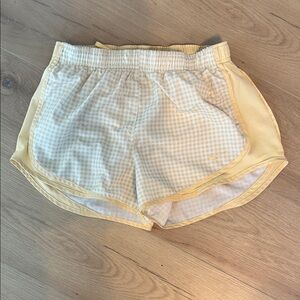 Nike Dri-FIT Women's‎ Tempo Running Shorts Yellow Gingham Plaid - Size Medium